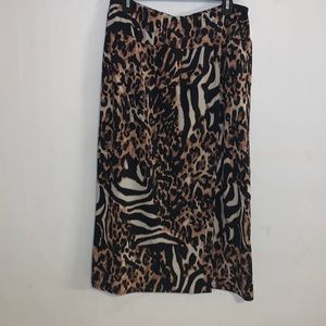 Freshica  black/Brown and cream cheetah skirt size M.